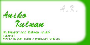 aniko kulman business card